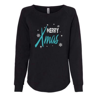 Merry Xmas | Merry Christmas Womens California Wash Sweatshirt