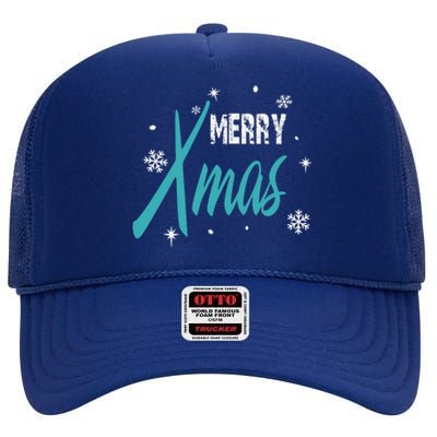 Merry Xmas | Merry Christmas High Crown Mesh Back Trucker Hat