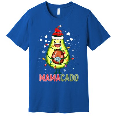 Mamacado Xmas Mama Santa Avocado Pregnancy Announcet Gift Premium T-Shirt