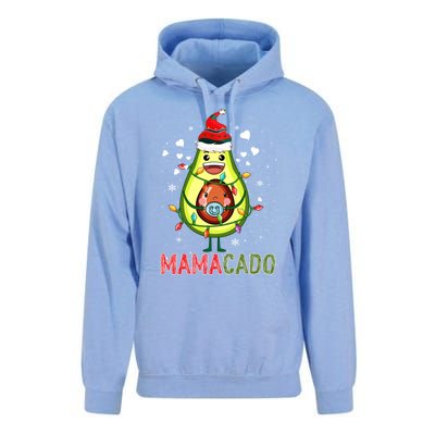 Mamacado Xmas Mama Santa Avocado Pregnancy Announcet Gift Unisex Surf Hoodie