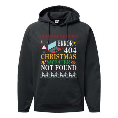 Merry Xmas Noel Day Error 404 Christmas Sweater Not Found Performance Fleece Hoodie