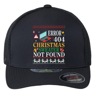 Merry Xmas Noel Day Error 404 Christmas Sweater Not Found Flexfit Unipanel Trucker Cap