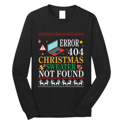 Merry Xmas Noel Day Error 404 Christmas Sweater Not Found Long Sleeve Shirt