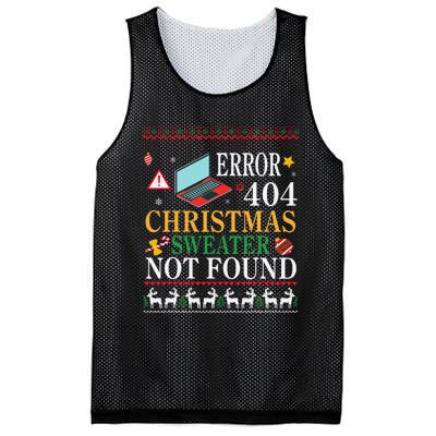 Merry Xmas Noel Day Error 404 Christmas Sweater Not Found Mesh Reversible Basketball Jersey Tank