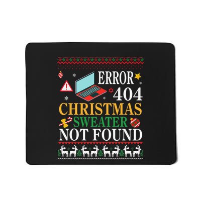 Merry Xmas Noel Day Error 404 Christmas Sweater Not Found Mousepad