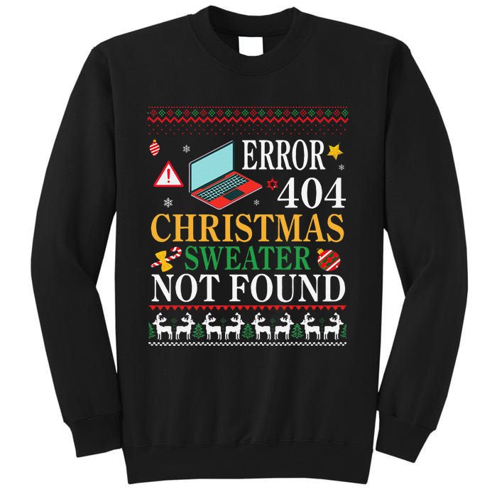 Merry Xmas Noel Day Error 404 Christmas Sweater Not Found Tall Sweatshirt