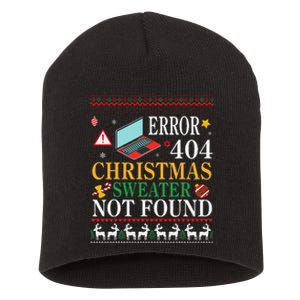 Merry Xmas Noel Day Error 404 Christmas Sweater Not Found Short Acrylic Beanie