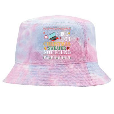 Merry Xmas Noel Day Error 404 Christmas Sweater Not Found Tie-Dyed Bucket Hat