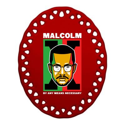 MALCOLM X NECESSARY Ceramic Oval Ornament