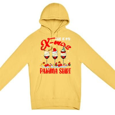 My Xmas Pajama Gift Xmas Santa Reindeer Elf Wine Ing Gift Premium Pullover Hoodie