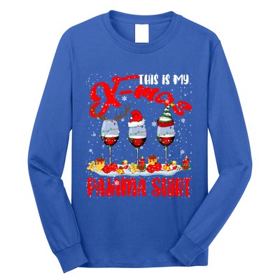 My Xmas Pajama Gift Xmas Santa Reindeer Elf Wine Ing Gift Long Sleeve Shirt