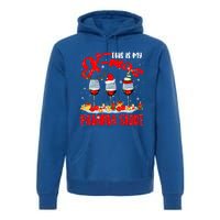 My Xmas Pajama Gift Xmas Santa Reindeer Elf Wine Ing Gift Premium Hoodie