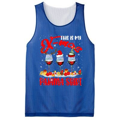 My Xmas Pajama Gift Xmas Santa Reindeer Elf Wine Ing Gift Mesh Reversible Basketball Jersey Tank