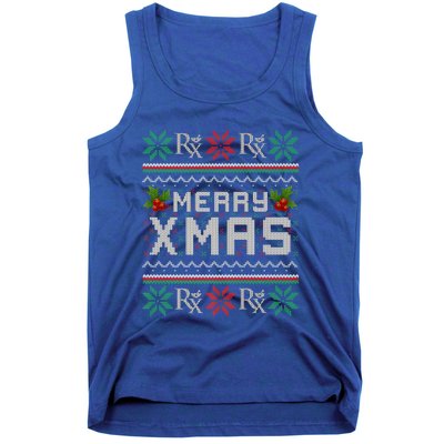 Merry Xmas Pharmacist Pharmacy Tech Ugly Christmas Sweater Funny Gift Tank Top