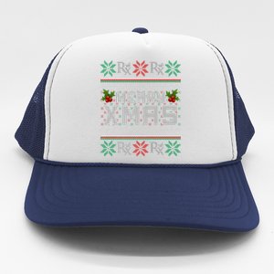 Merry Xmas Pharmacist Pharmacy Tech Ugly Christmas Sweater Funny Gift Trucker Hat