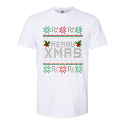 Merry Xmas Pharmacist Pharmacy Tech Ugly Christmas Sweater Funny Gift Softstyle CVC T-Shirt