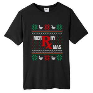 Merry Xmas Pharmacist Ugly Christmas Pharmacy Tech Gift Tall Fusion ChromaSoft Performance T-Shirt