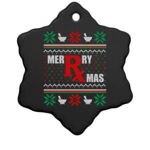 Merry Xmas Pharmacist Ugly Christmas Pharmacy Tech Gift Ceramic Star Ornament