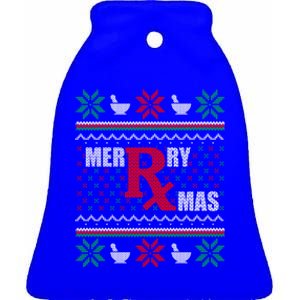 Merry Xmas Pharmacist Ugly Christmas Pharmacy Tech Gift Ceramic Bell Ornament