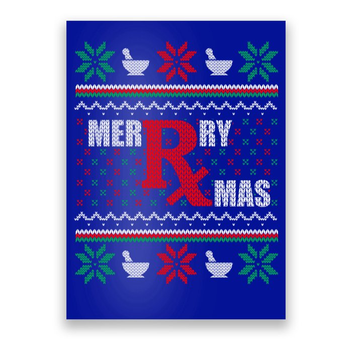 Merry Xmas Pharmacist Ugly Christmas Pharmacy Tech Gift Poster