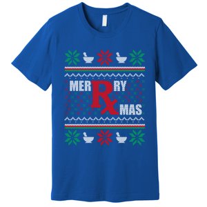 Merry Xmas Pharmacist Ugly Christmas Pharmacy Tech Gift Premium T-Shirt