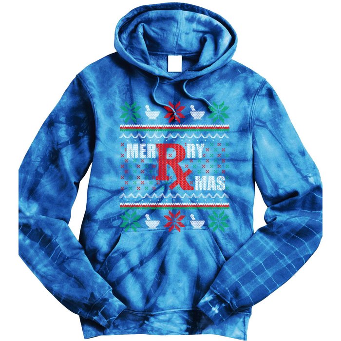 Merry Xmas Pharmacist Ugly Christmas Pharmacy Tech Gift Tie Dye Hoodie