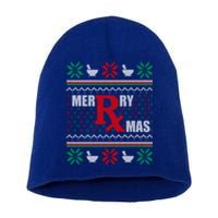 Merry Xmas Pharmacist Ugly Christmas Pharmacy Tech Gift Short Acrylic Beanie