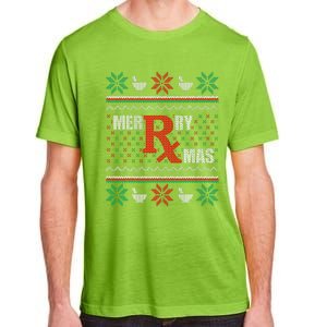 Merry Xmas Pharmacist Ugly Christmas Sweater Pharmacy Tech Adult ChromaSoft Performance T-Shirt