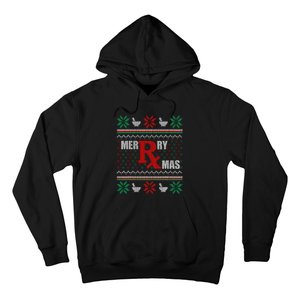 Merry Xmas Pharmacist Ugly Christmas Sweater Pharmacy Tech Hoodie