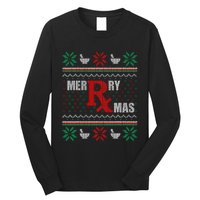 Merry Xmas Pharmacist Ugly Christmas Sweater Pharmacy Tech Long Sleeve Shirt