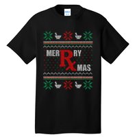 Merry Xmas Pharmacist Ugly Christmas Sweater Pharmacy Tech Tall T-Shirt