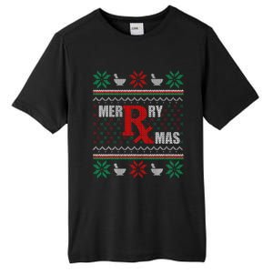 Merry Xmas Pharmacist Ugly Christmas Sweater Pharmacy Tech Tall Fusion ChromaSoft Performance T-Shirt