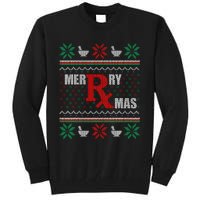 Merry Xmas Pharmacist Ugly Christmas Sweater Pharmacy Tech Tall Sweatshirt