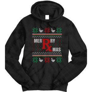 Merry Xmas Pharmacist Ugly Christmas Sweater Pharmacy Tech Tie Dye Hoodie