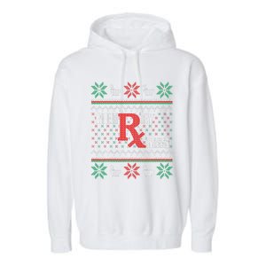 Merry Xmas Pharmacist Ugly Christmas Sweater Pharmacy Tech Garment-Dyed Fleece Hoodie