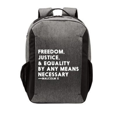 Malcolm X Quote Freedom Justice Equality By Any Means Necessary Vector Backpack