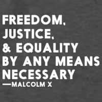 Malcolm X Quote Freedom Justice Equality By Any Means Necessary Vector Backpack