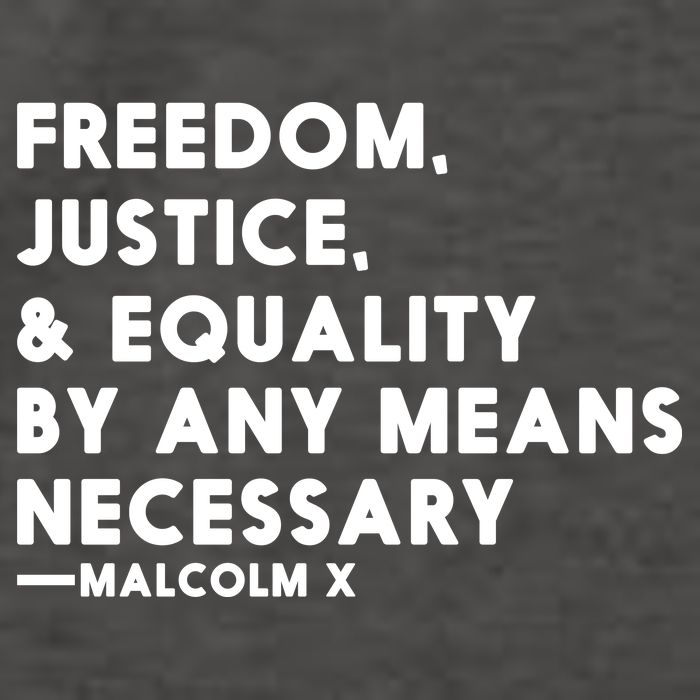Malcolm X Quote Freedom Justice Equality By Any Means Necessary Vector Backpack