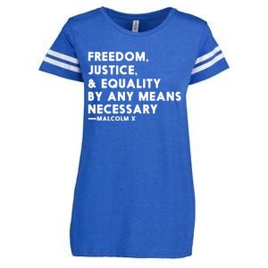 Malcolm X Quote Freedom Justice Equality By Any Means Necessary Enza Ladies Jersey Football T-Shirt