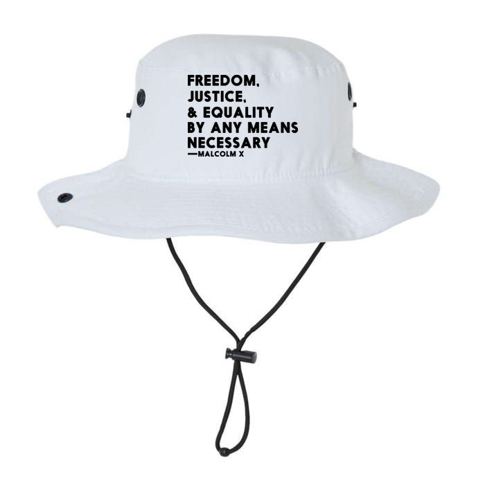 Malcolm X Quote Freedom Justice Equality By Any Means Necessary Bucket Hat