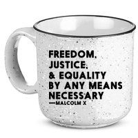 Malcolm X Quote Freedom Justice Equality By Any Means Necessary 15oz Campfire Ceramic Mug