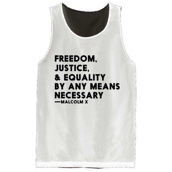 Malcolm X Quote Freedom Justice Equality By Any Means Necessary Mesh Reversible Basketball Jersey Tank