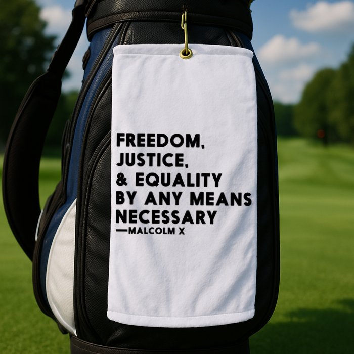 Malcolm X Quote Freedom Justice Equality By Any Means Necessary Golf Towel