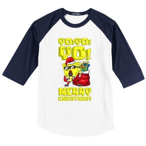 Mademark X Santa Yo Yo Yo Merry Christmas Spon Baseball Sleeve Shirt