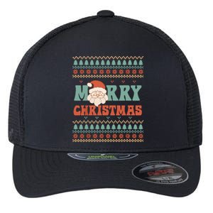 Merry Xmas Santa Ugly Christmas Flexfit Unipanel Trucker Cap