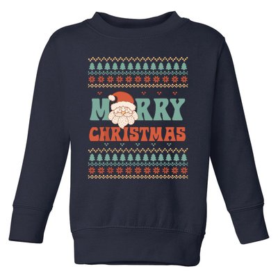 Merry Xmas Santa Ugly Christmas Toddler Sweatshirt