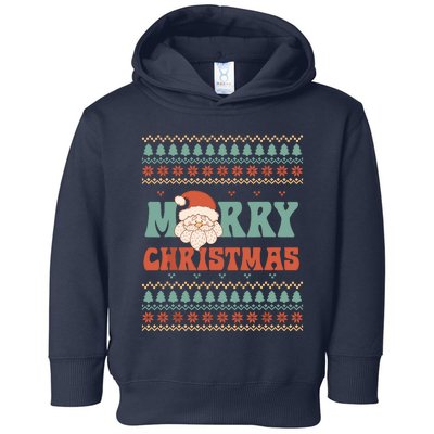 Merry Xmas Santa Ugly Christmas Toddler Hoodie