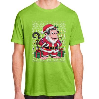 Monkey Xmas Style Ugly Santa Monkey Christmas Funny Gift Adult ChromaSoft Performance T-Shirt