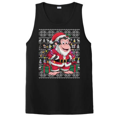 Monkey Xmas Style Ugly Santa Monkey Christmas Funny Gift PosiCharge Competitor Tank