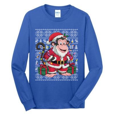 Monkey Xmas Style Ugly Santa Monkey Christmas Funny Gift Tall Long Sleeve T-Shirt